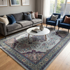 Polyester machine made printed washable rug
