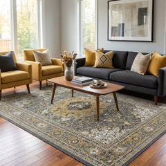 Polyester machine made printed washable rug