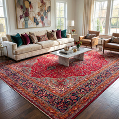 Vintage Sabzevar Hand-Knotted Wool Persian Rug (Size: 300 X 380 CM)