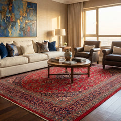 Vintage Mashad Hand-Knotted Wool Persian Rug (Size: 290 X 400 CM)