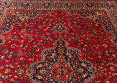 Vintage Mashad Hand-Knotted Wool Persian Rug (Size: 295 X 375 CM)