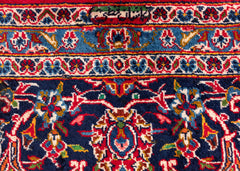 Signed Vintage Kashan Hand-Knotted Wool Persian Rug (Size: 270 X 346 CM)