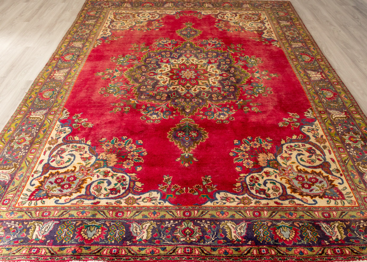 Vintage Azarbayejan Hand-Knotted Wool Persian Rug (Size: 250 X 360 CM ...