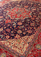 Vintage Sarouk Hand-Knotted Wool Persian Rug (Size: 300 X 406 CM)