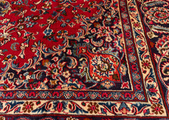 Signed Vintage Mashad Hand-Knotted Wool Persian Rug (Size: 245 X 340 CM)