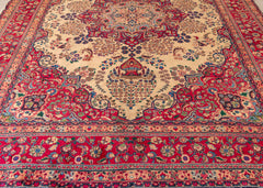 Vintage Sabzevar Hand-Knotted Wool Persian Rug (Size: 290 X 380 CM)
