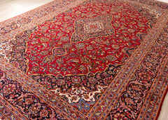 Vintage Kashan Hand-Knotted Wool Persian Rug (Size: 290 X 400 CM)