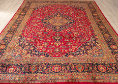 Vintage Yazd Hand-Knotted Wool Persian Rug (Size: 295 X 380 CM)