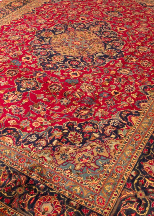 Vintage Yazd Hand-Knotted Wool Persian Rug (Size: 285 X 380 CM)