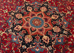 Vintage Mashad Hand-Knotted Wool Persian Rug (Size: 285 X 380 CM)