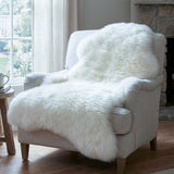 single natural white sheepskin rug