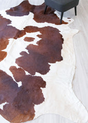 Brown And White Cowhide Rug (Size: 280 X 230 CM) CHR2164