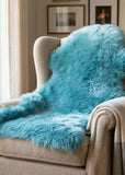 Beach blue sheepskin rug