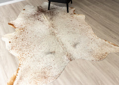 Salt Pepper Brown & White Cowhide Rug