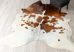 Brown And White Cowhide Rug (Size: 250 X 190 CM)