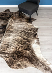 Dark Brindle Cowhide Rug (Size: 240 X 220 CM)