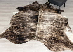 Dark Brindle Cowhide Rug (Size: 240 X 220 CM)