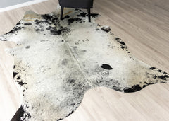 Salt Pepper Black & White Cowhide Rug (Size: 230 X 180 CM)