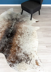 Salt Pepper Tri-Color Cowhide Rug (Size: 240 X 190 CM)