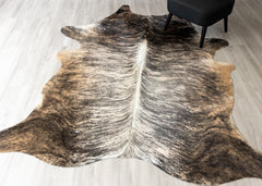 Grey Brindle Cowhide Rug (Size: 240 X 190 CM)