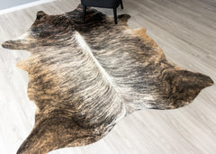 Grey Brindle Cowhide Rug (Size: 240 X 190 CM)