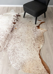 Salt Pepper Brown & White Cowhide Rug (Size: 210 X 190 CM)