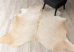 Champagne Cowhide Rug (Size: 190 X 160 CM)