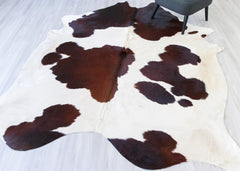 Brown And White Cowhide Rug (Size: 260 X 210 CM) CHR2160