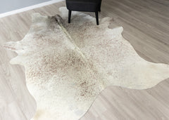 Salt Pepper Brown & White Cowhide Rug (Size: 240 X 180 CM)