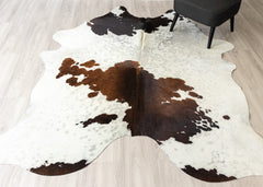 Tri-Color Cowhide Rug (Size: 240 X 210 CM)