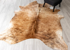 Light Brindle Cowhide Rug (Size: 220 X 180 CM)