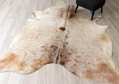 Salt Pepper Brown & White Cowhide Rug (Size: 250 X 200 CM)