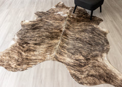 Dark Brindle Cowhide Rug (Size: 230 X 210 CM)