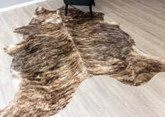 Dark Brindle Cowhide Rug (Size: 230 X 210 CM)