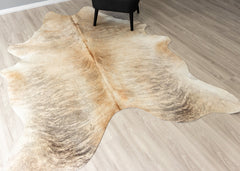 Light Brindle Cowhide Rug (Size: 240 X 200 CM)