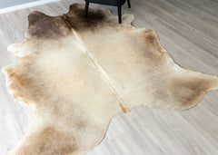 Off White Cowhide Rug (Size: 230 X 200 CM)