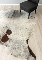 Salt Pepper Tri-Color Cowhide Rug (Size: 220 X 200 CM)