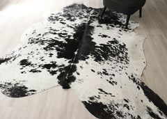 Salt Pepper Black & White Cowhide Rug (Size: 240 X 210 CM) CHR2739