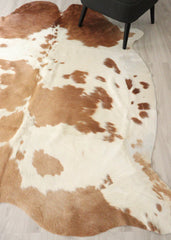 Beige And White Cowhide Rug (Size: 220 X 200 CM) CHR2705