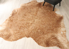 (Rare) Long Hair Brown Cowhide Rug (Size: 230 X 210 CM) CHR2718