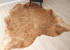 (Rare) Long Hair Brown Cowhide Rug (Size: 230 X 210 CM) CHR2718