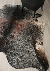 (Rare) Salt Pepper Tri-Color Cowhide Rug (Size: 240 X 210 CM) CHR2725