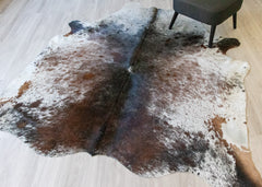 salt pepper cowskin rug