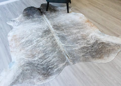 grey brindle cowskin rug
