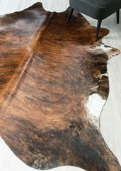 Dark Brindle Cowhide Rug (Size: 240 X 220 CM) CHR2469