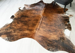 Dark Brindle Cowhide Rug (Size: 240 X 220 CM) CHR2469