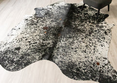 Salt Pepper Black & White Cowhide Rug (Size: 270 X 240 CM) CHR2439