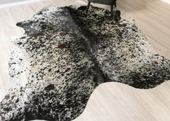 Salt Pepper Black & White Cowhide Rug (Size: 270 X 240 CM) CHR2439