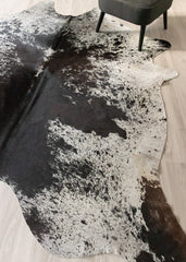 Salt Pepper Tri-Color Cowhide Rug (Size: 260 X 240 CM) CHR2441