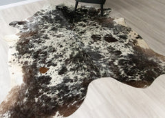 (Rare) Salt Pepper Tri-Color Cowhide Rug (Size: 240 X 220 CM) CHR2447